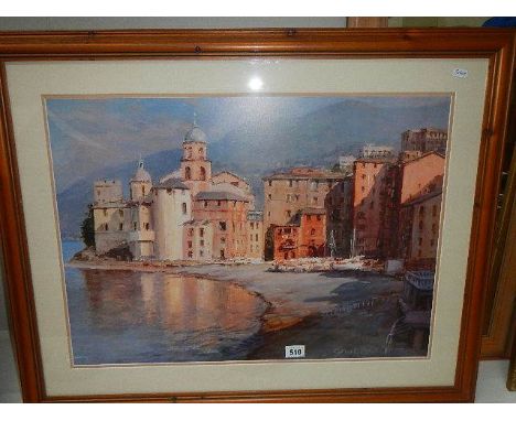 A large pine framed print.