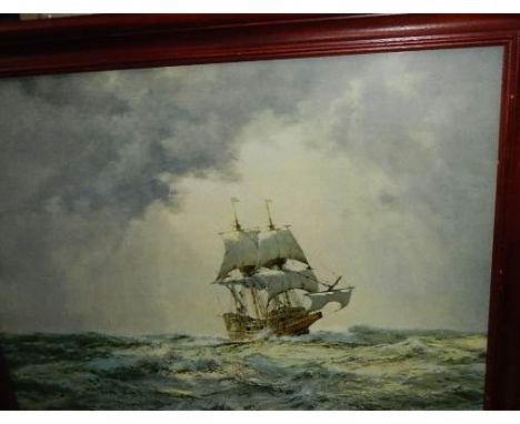 A framed and glazed Montague Dawson print of The Mayflower.  (original price verso £169).