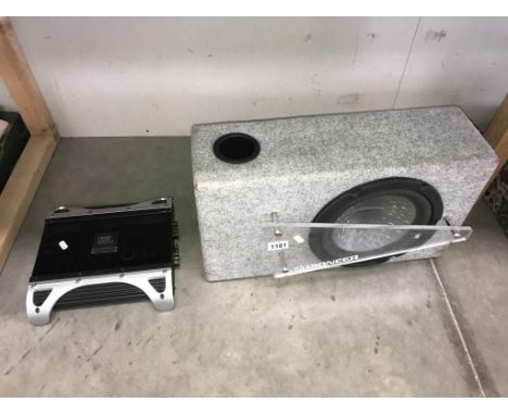 A JBL Touring car/house amplifier with large speaker