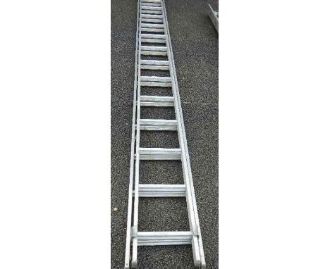 An aluminium double ladder.
