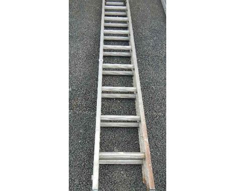 An aluminium double ladder.