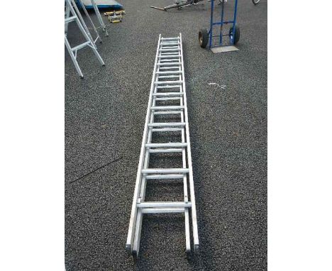 An aluminium double ladder.