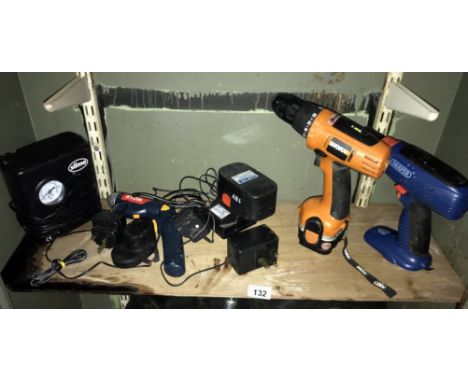 A good collection of power tools &amp; tyre pump