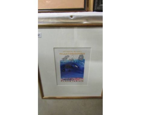 Raoul Dufy (1877-1953) Plate signed lithographic print Universite De Paris Palaise De La Decouverte, Planetarium, published i