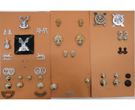 Good Selection of Brigade Badgescap badges include silvered and gilt Lowland ... Anodised Lowland ... Anodised Highland.  Col