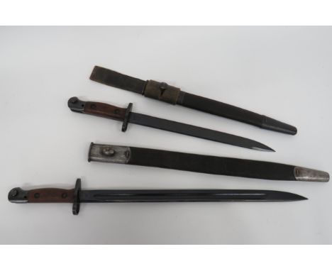 WW2 Australian SMLE Bayonet and Indian SMLE Bayonet17 inch, single edged, blued blade with fuller.  Forte stamped “MA1907” da