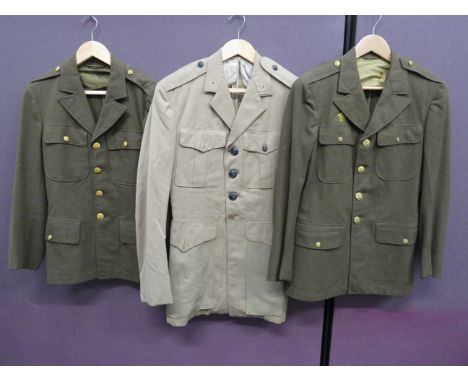 Selection of American Uniformsconsisting 2 x Other Ranks service dress tunic.  Patch chest and lower hidden pockets, all with