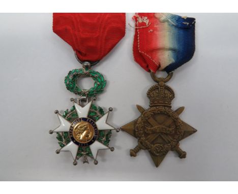 WW1 1914-15 Officer’s Star and France Legion of Honour1914-15 Star named “Capt. G P Richardson RGA”.  Together with his silve