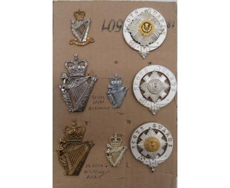 Small Selection of Various Badgesincluding silvered, gilt and enamel Scots Guards Piper ... Silvered and gilt Scots Guards Pi