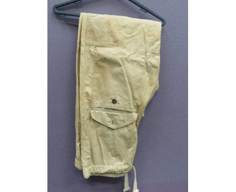 Khaki Dress Lightweight Windproof Over Trousers light, khaki tan, lightweight, cotton, wide leg over-trousers.  Waist tighten