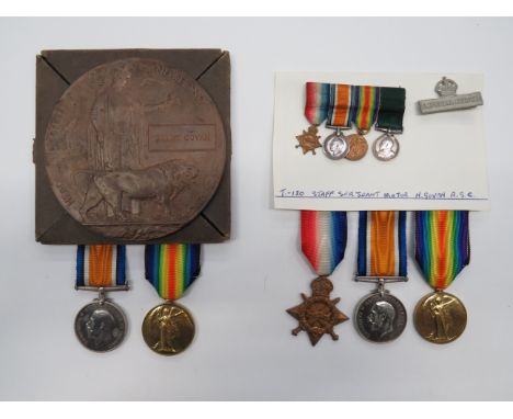 WW1 Family Casualty Groupsconsisting silver War and Victory medals named “202649 Pte E Govan. R. War. R.”.  Together with his