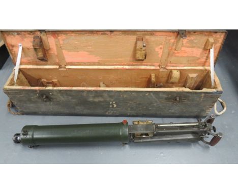 Deactivated Commonwealth Vickers Heavy Machine Gun28 1/2 inch, .303 barrel with blued front flash hider.  Green painted, plai