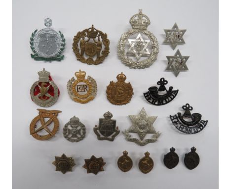 Selection of Commonwealth Badgesincluding white metal, KC Trinadad &amp; tobago Constabulary helmet plate ... 2 x white metal