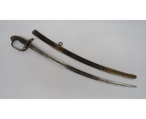 1803 Pattern Grenadier Guards Officer’s Sword31 inch, single edged, slightly curved blade with large central fuller. Etched c