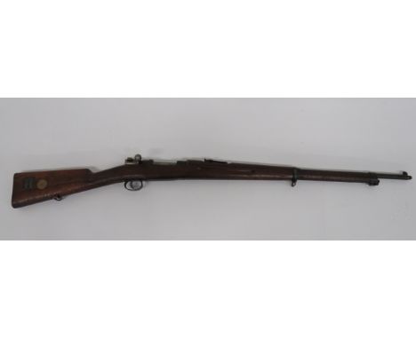 Deactivated Swedish M1896 Rifle29 inch, 6.5 mm, blued barrel with rear ladder sight.  Blued action with maker details dated 1