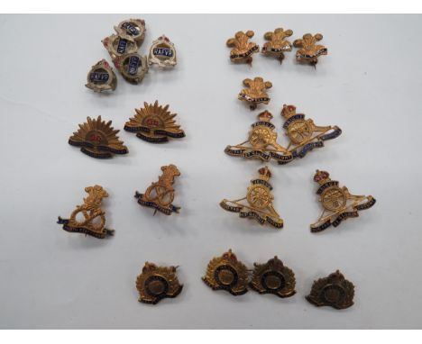 Selection of Lapel Badgesconsisting 2 x gilt and enamel North Stafford ... 4 x gilt and enamel The Welch ... 2 x KC gilt and 