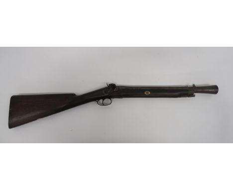Mid 19th Century Percussion Blunderbuss by “Golden”17 1/2 inch, steel barrel flaring towards the muzzle.  Traces of spring ba