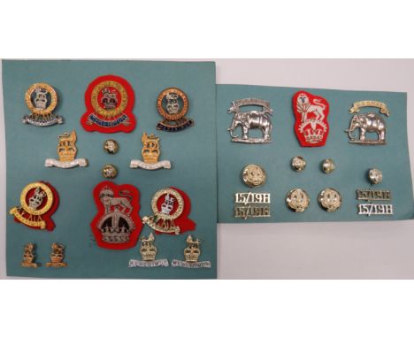 Good Selection of Post 1953 15/19 Hussars Badgescap badges include QC silvered, gilt and enamel ... QC bullion embroidery ...