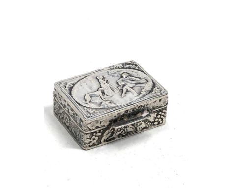 Vintage continental 800 silver pill box