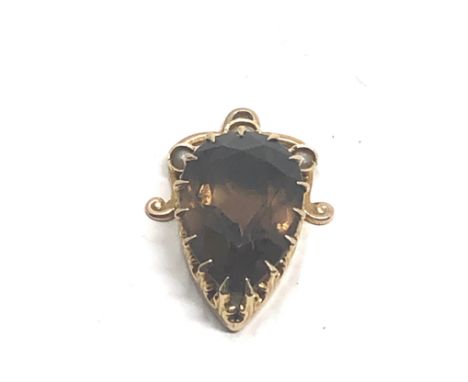 9ct gold smoky quartz &amp; pearl pendant (2.1g)