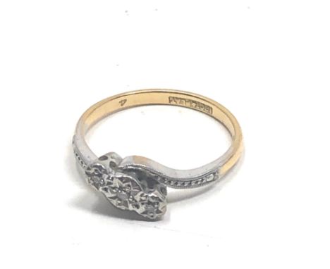 18ct gold &amp; platinum diamond ring (2.6g)