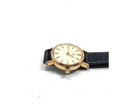 Vintage ladies omega wristwatch working order omega strap with 9ct gold buckle