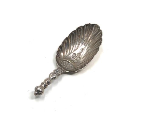 Antique Dutch silver tea caddy spoon 