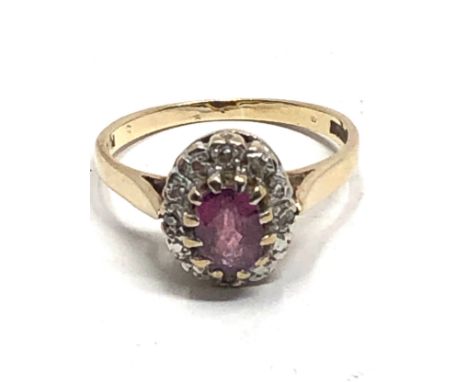 9ct gold ruby &amp; diamond  ring (2.3g)