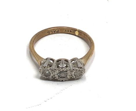 9ct gold &amp; palladium diamond  ring (2.1g)