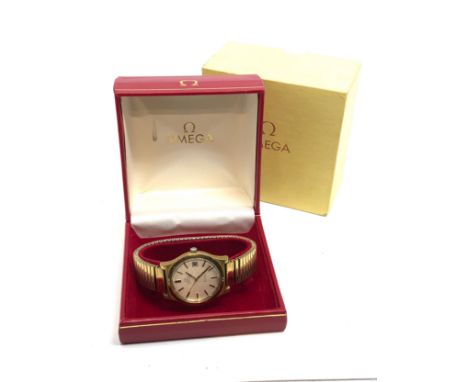 Vintage Boxed Omega automatic geneve presentation gents wristwatch the watch is ticking but no warranty given 
