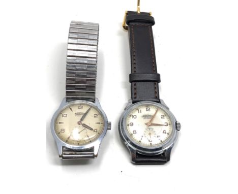 2 vintage military style roamer gents wristwatches working order handwinding
