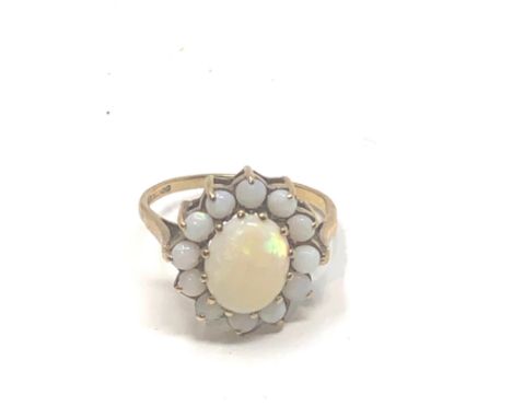 9ct gold vintage opal cocktail ring (2.8g)