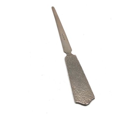 Vintage silver letter opener measures 19cm long Birmingham silver hallmarks weight 74g