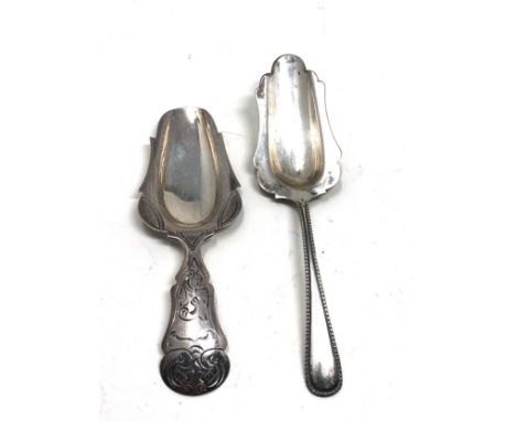 2 dutch silver tea caddy spoons