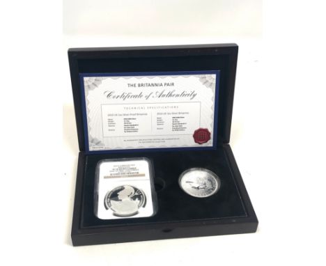 Westminster collection fine silver britannia proof coins 2015 &amp; 2016 boxed with c.o.a