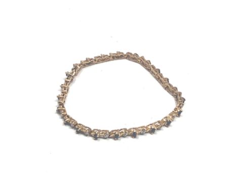 10ct gold sapphire &amp; diamond bracelet (7.4g)