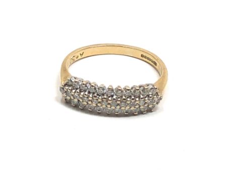 9ct gold vintage diamond half-eternity ring (2.6g)