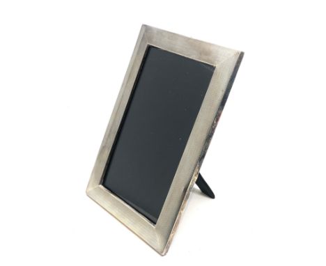 Antique silver engine turned silver picture frame measures approx 23cm by 15cm birmingham silver hallmarks