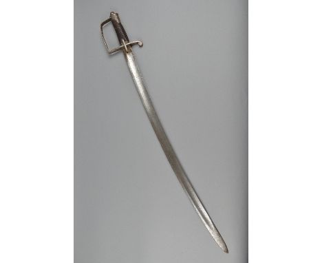 A CURVED BLADE SWORD, no scabbard, no makers marks etc, possibly craft made reproduction of an original