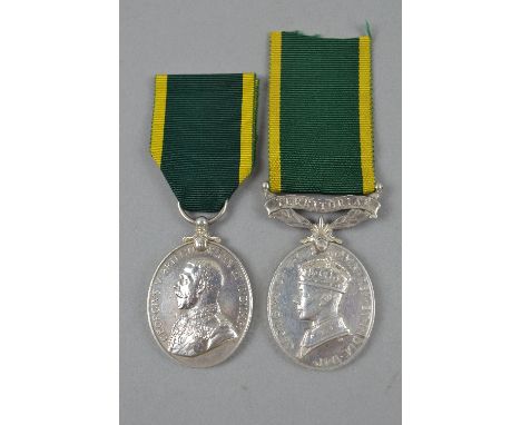 TERRITORIAL EFFICIENCY MEDAL, George V, named to 4259303 Pte T. Madison, 4th Northumberland Fus and Efficiency medal, George 