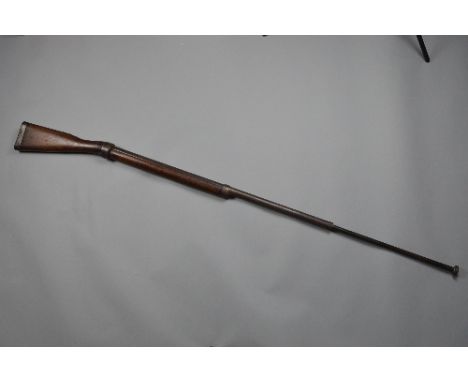 A WWI ERA SPRING LOADED BAYONET SECTION BRITISH ARMY TRAINING RIFLE, various proof marks evident on stock and barrel but no m