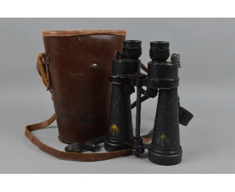 A WWII ERA PAIR OF BINOCULARS BY BARR & STROUD 7 X CF41, in brown leather case, usual Arrow marks to both lens, no other mark