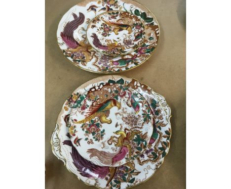 A collection of ceramics comprising crown Derby plates coronation cups and four Goebel figures.