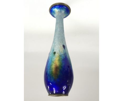 An Art Nouveau Paul Faure-Marty signed Limoges enamel on copper vase, approx height 23cm.