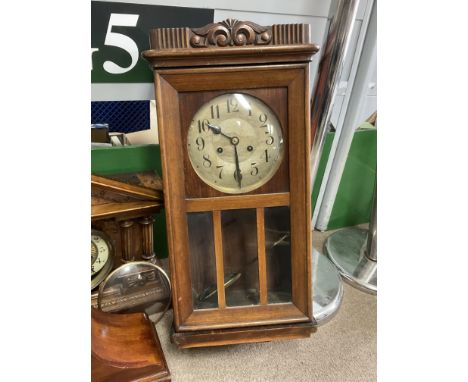 A 1930s walnut wall clock - NO RESERVE