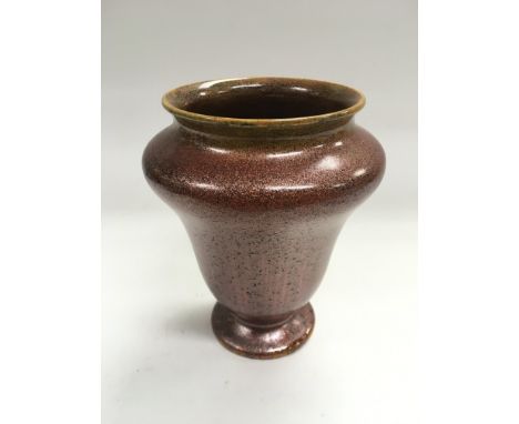 A Pilkington Lancastrian aventurine vase, approx height 13.5cm.