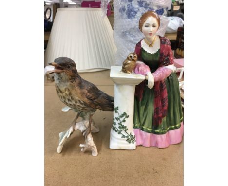 Four Royal Doulton figures including Florence nightingale and three limited Edition NSPCC together with Royal Worcester figur