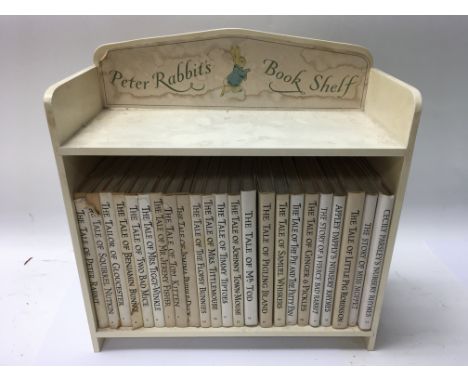 Beatrix Potter, Peter Rabbitâ€™s Book shelf Complete with 23 Books. C.1970s