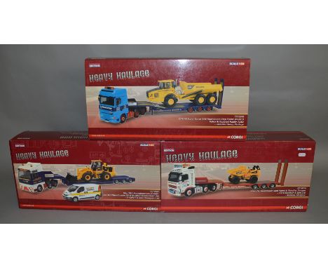 3 Corgi Heavy Haulage diecast lorries 1:50 scale, all are limited edition (3)
