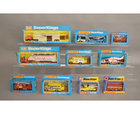 10 Matchbox models from the 'SuperKings' range, all in various styles of&nbsp; window box packaging, including K-11 Pick Up T